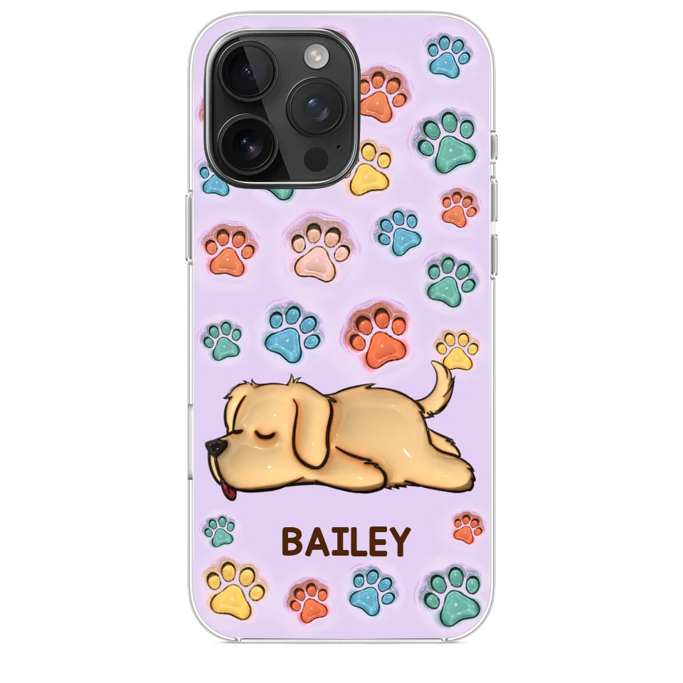 I Love My Pets - Dog & Cat Personalized Custom 3D Inflated Effect Printed Clear Phone Case - Gift For Pet Owners, Pet Lovers