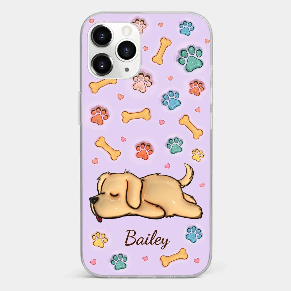 My Pets Are My Happy Place - Dog & Cat Personalized Custom 3D Inflated Effect Printed Clear Phone Case - Gift For Pet Owners, Pet Lovers