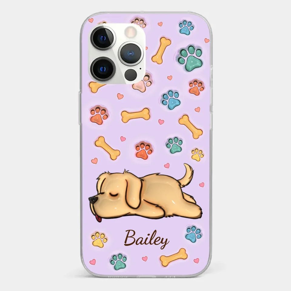 My Pets Are My Happy Place - Dog & Cat Personalized Custom 3D Inflated Effect Printed Clear Phone Case - Gift For Pet Owners, Pet Lovers