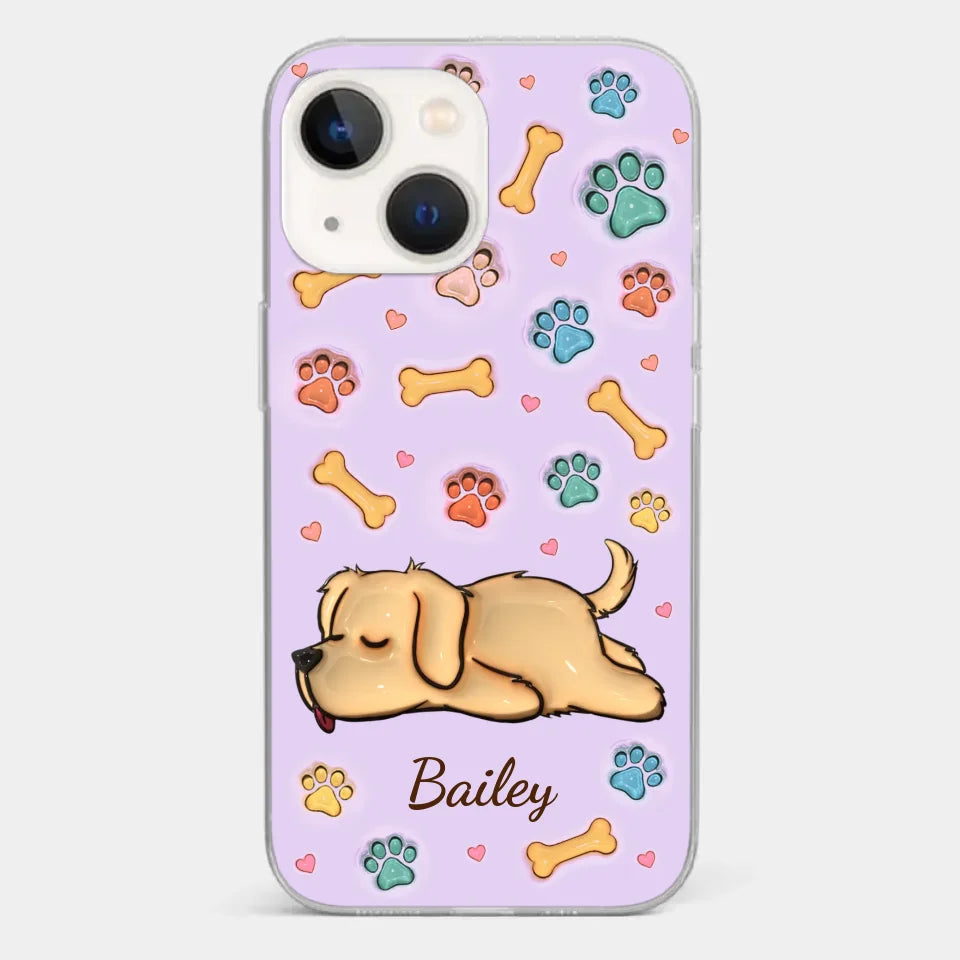 My Pets Are My Happy Place - Dog & Cat Personalized Custom 3D Inflated Effect Printed Clear Phone Case - Gift For Pet Owners, Pet Lovers