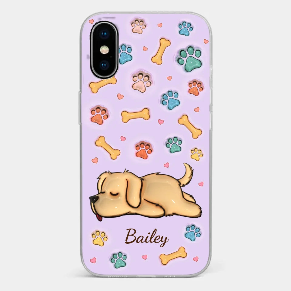 My Pets Are My Happy Place - Dog & Cat Personalized Custom 3D Inflated Effect Printed Clear Phone Case - Gift For Pet Owners, Pet Lovers