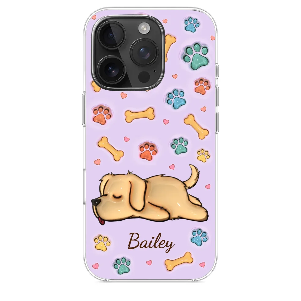 My Pets Are My Happy Place - Dog & Cat Personalized Custom 3D Inflated Effect Printed Clear Phone Case - Gift For Pet Owners, Pet Lovers