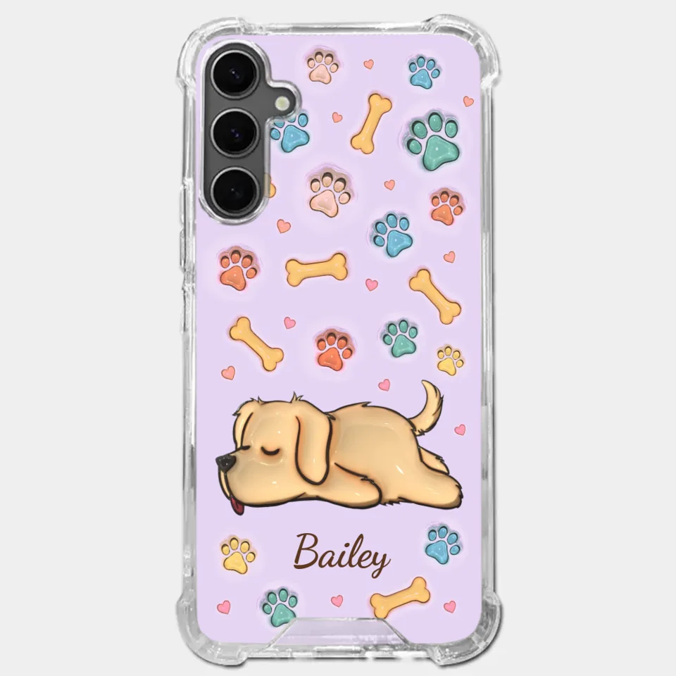 My Pets Are My Happy Place - Dog & Cat Personalized Custom 3D Inflated Effect Printed Clear Phone Case - Gift For Pet Owners, Pet Lovers
