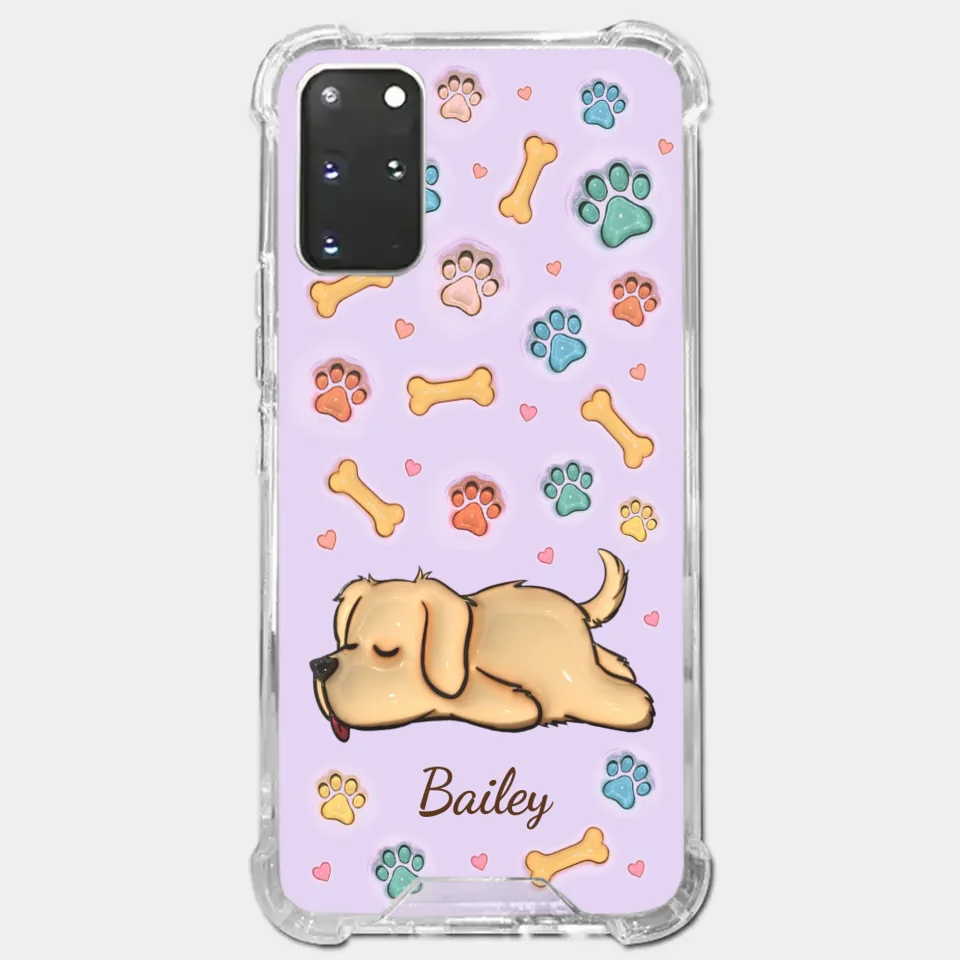 My Pets Are My Happy Place - Dog & Cat Personalized Custom 3D Inflated Effect Printed Clear Phone Case - Gift For Pet Owners, Pet Lovers