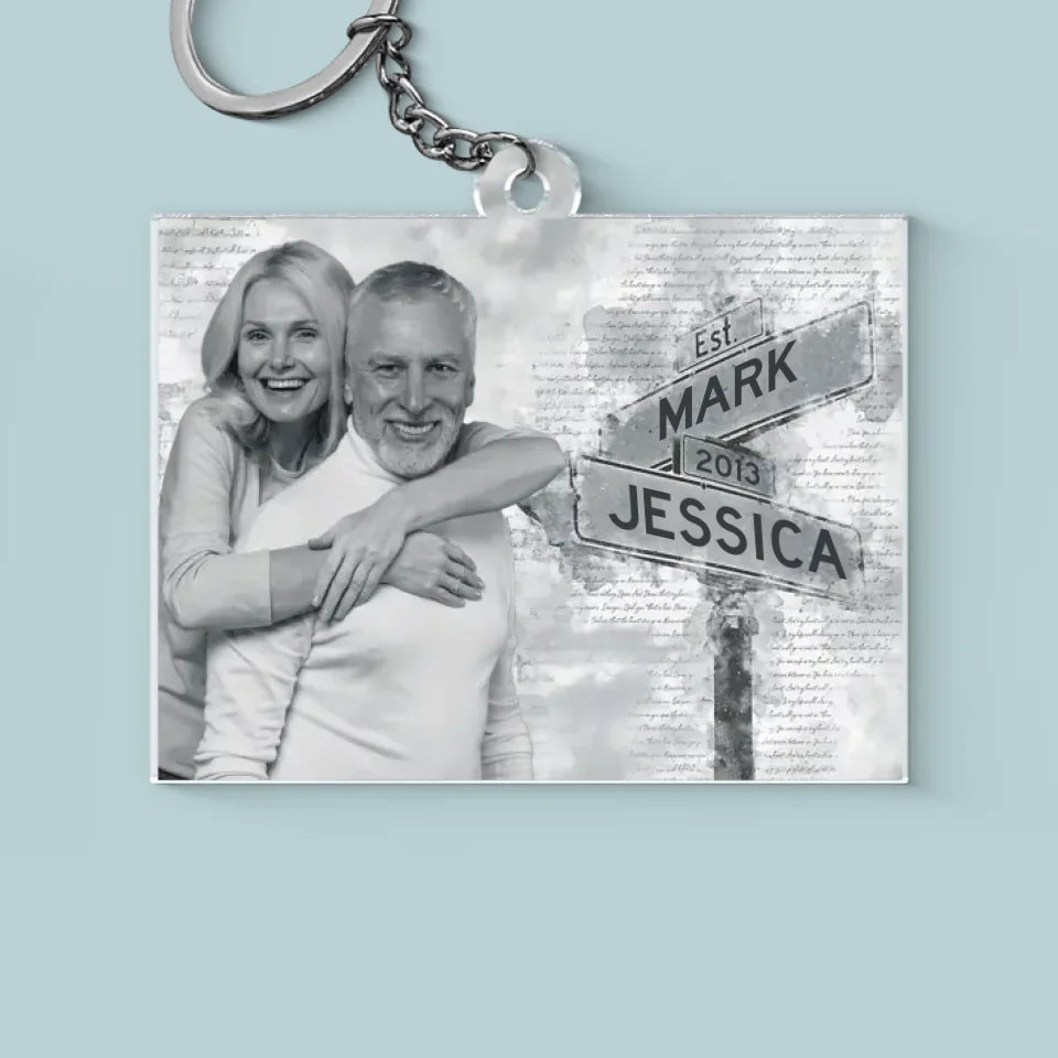 Custom Photo Loved You Then, Love You Still - Couple Personalized Custom Shaped Acrylic Keychain - Gift For Husband Wife, Anniversary