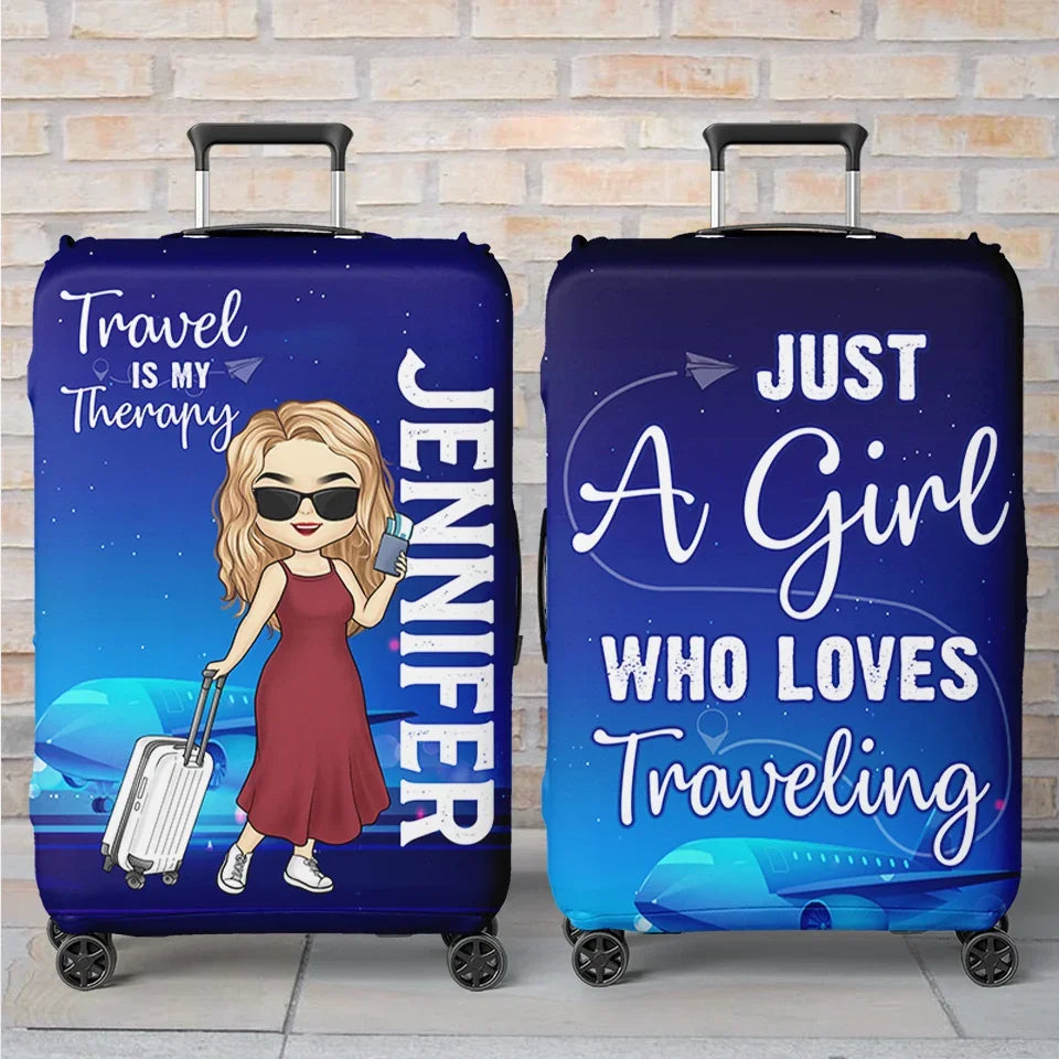 Travel Far Enough, You Meet Yourself - Travel Personalized Custom Luggage Cover - Summer Vacation Gift, Gift For Adventure Travel Lovers