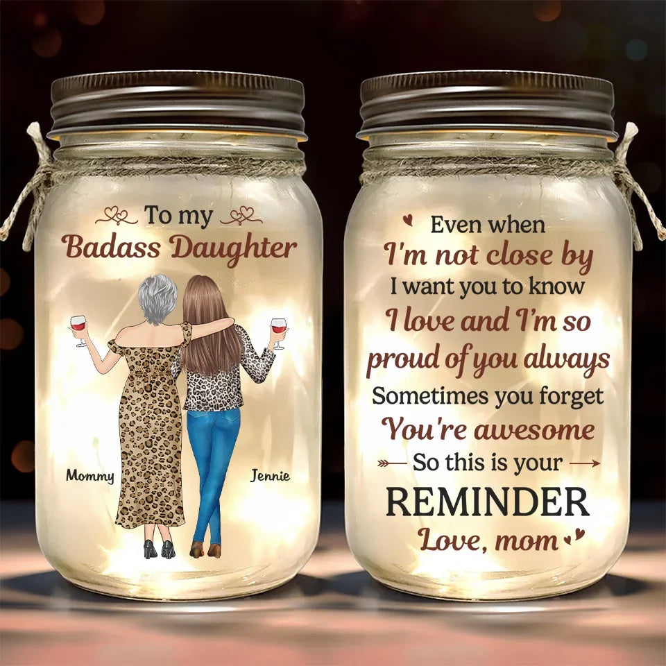 You Are My Greatest Treasure, And I’m Endlessly Proud Of You - Family Personalized Custom Mason Jar Light - Gift For Mom, Daughter