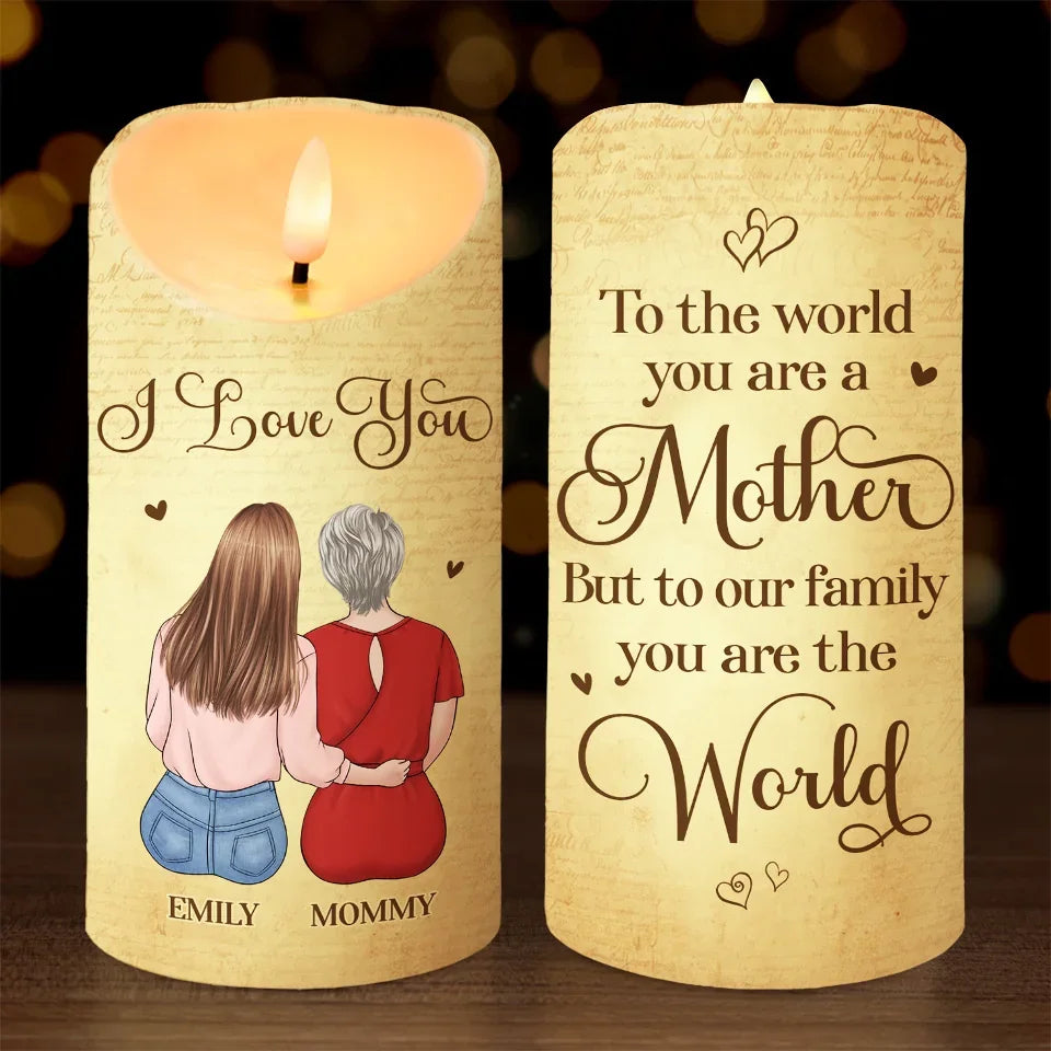 Mom, Your Love Is Our Greatest Treasure - Family Personalized Custom LED Candle - Gift For Mom, Daughter