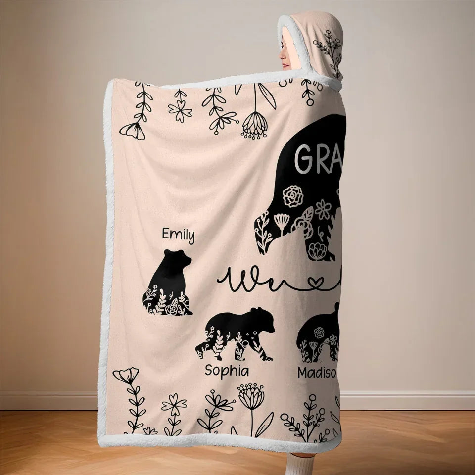 Love Grows Best In Family Gardens - Family Personalized Custom Snuggle Blanket, Hoodie Blanket - Gift For Mom, Grandma