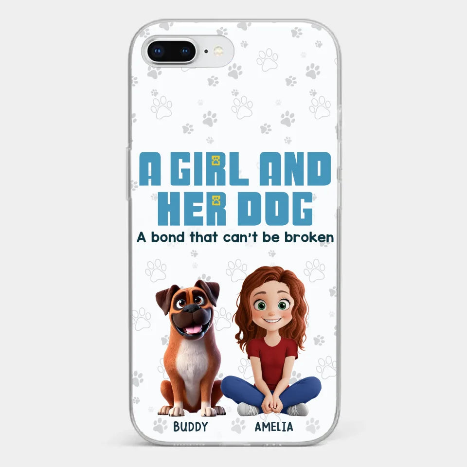 A Girl And Her Dogs - Dog Personalized Custom Clear Phone Case - Gift For Pet Owners, Pet Lovers
