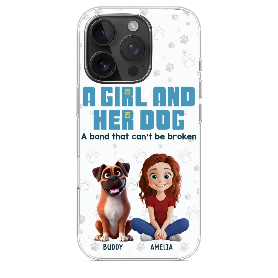 A Girl And Her Dogs - Dog Personalized Custom Clear Phone Case - Gift For Pet Owners, Pet Lovers