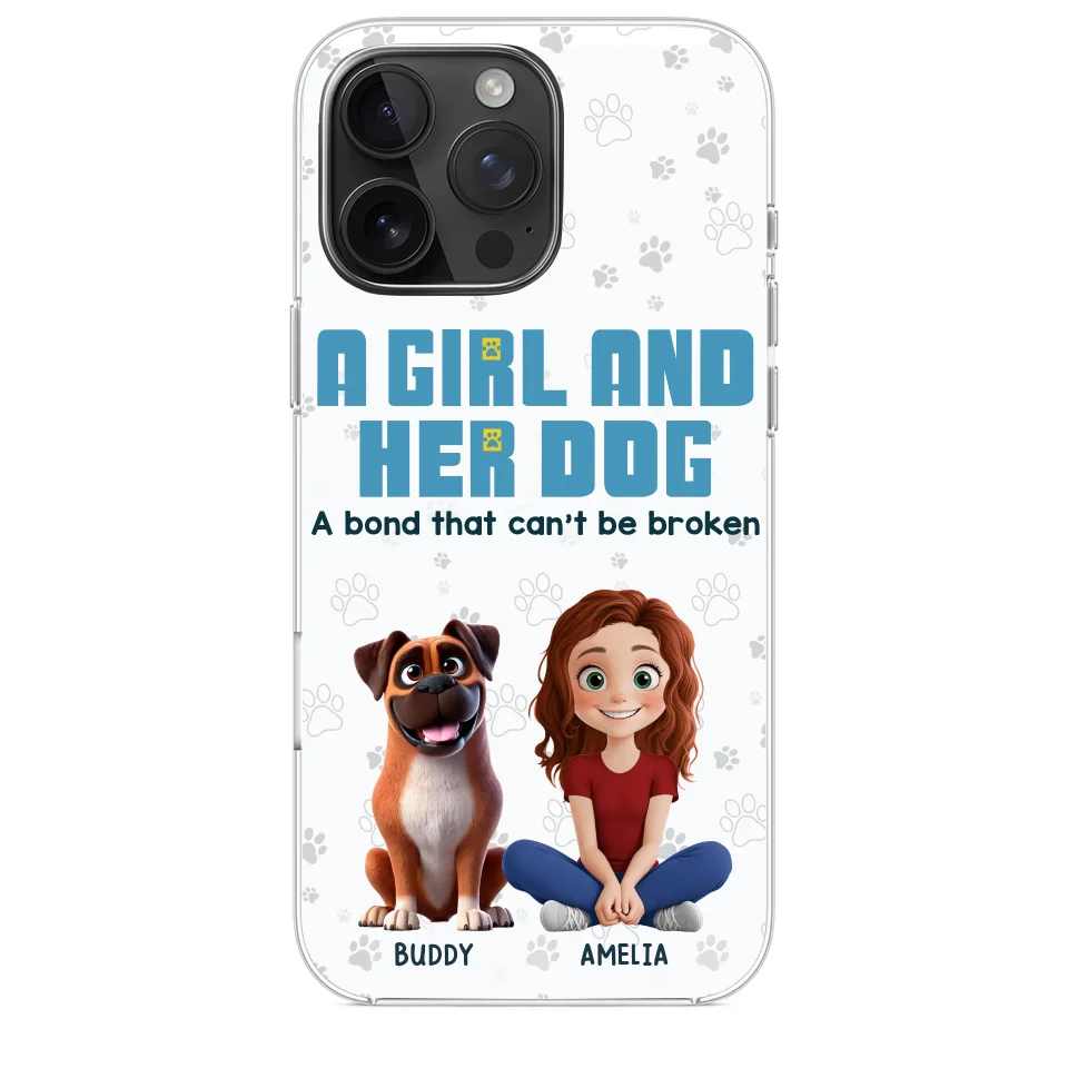 A Girl And Her Dogs - Dog Personalized Custom Clear Phone Case - Gift For Pet Owners, Pet Lovers