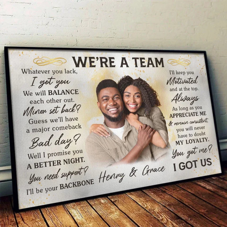 Custom Photo We Will Balance Each Other Out - Couple Personalized Custom Horizontal Poster - Gift For Husband Wife, Anniversary