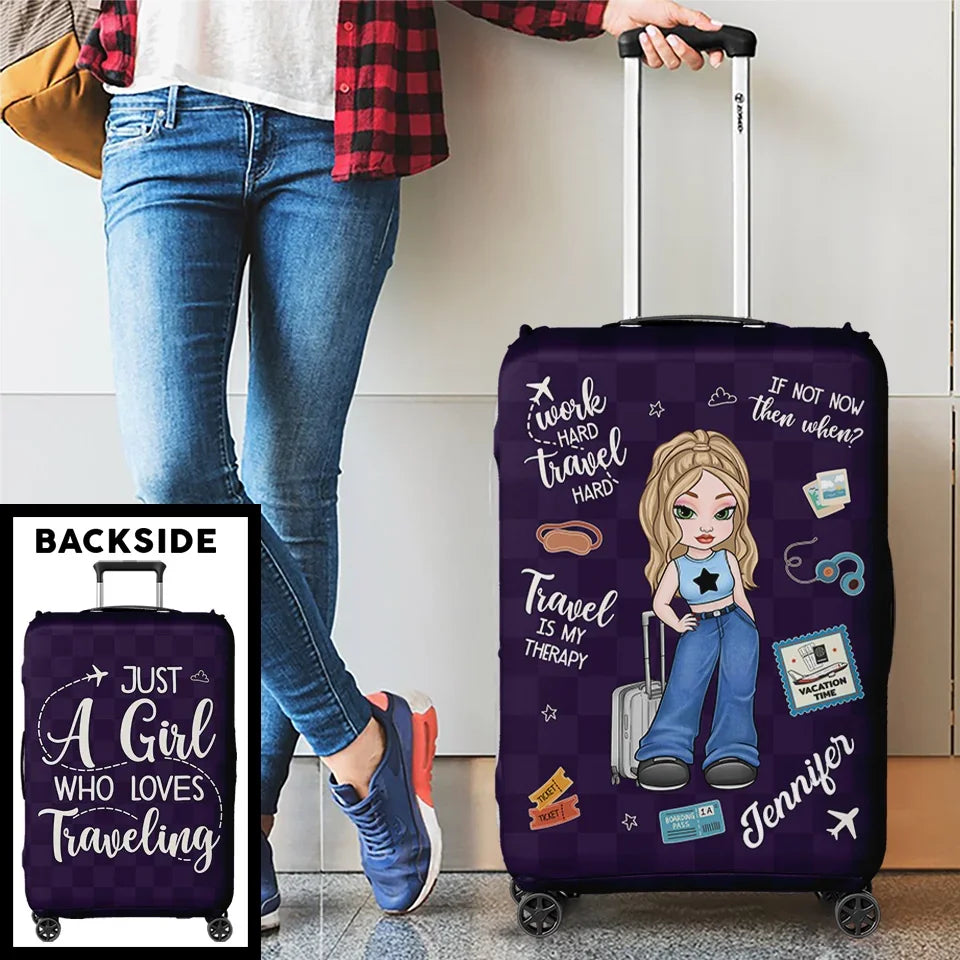 The Sky Is Calling And I Must Go - Travel Personalized Custom Luggage Cover - Summer Vacation Gift, Gift For Adventure Travel Lovers