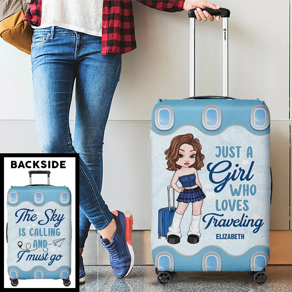 Travel More, Worry Less - Travel Personalized Custom Luggage Cover - Summer Vacation Gift, Gift For Adventure Travel Lovers