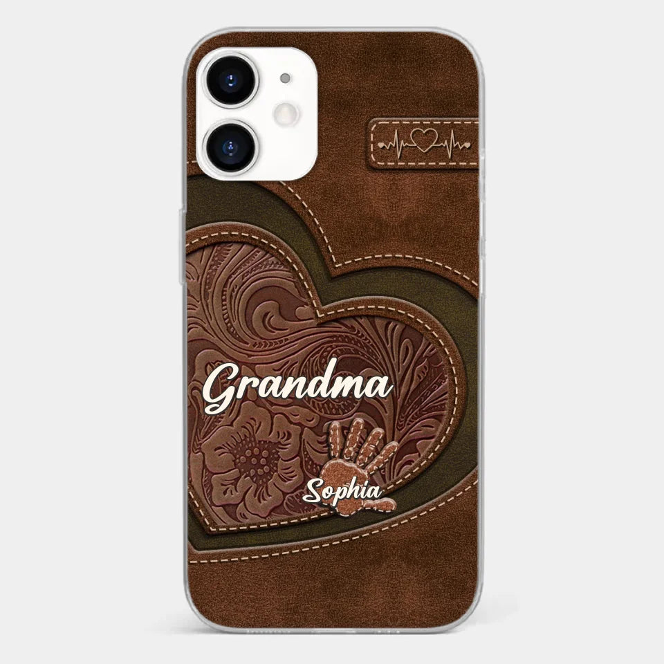 Grandma’s Hands, A Map Of Love And Wisdom - Family Personalized Custom Clear Phone Case - Gift For Mom, Grandma