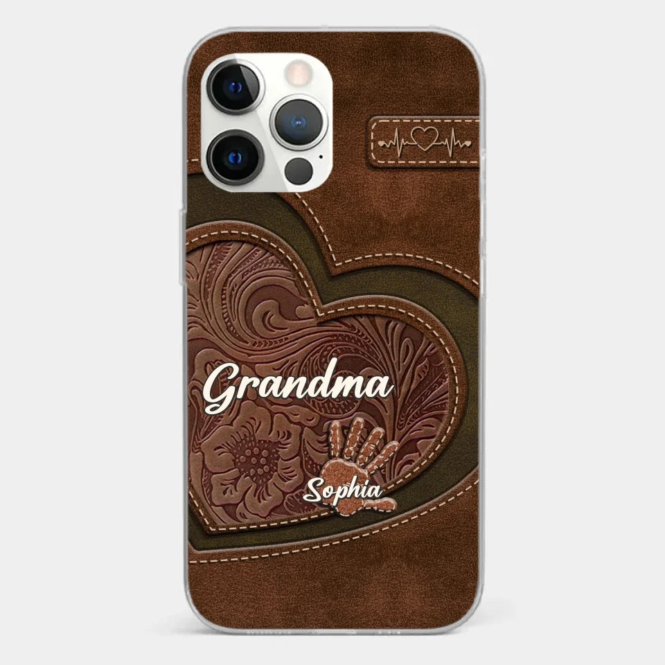 Grandma’s Hands, A Map Of Love And Wisdom - Family Personalized Custom Clear Phone Case - Gift For Mom, Grandma