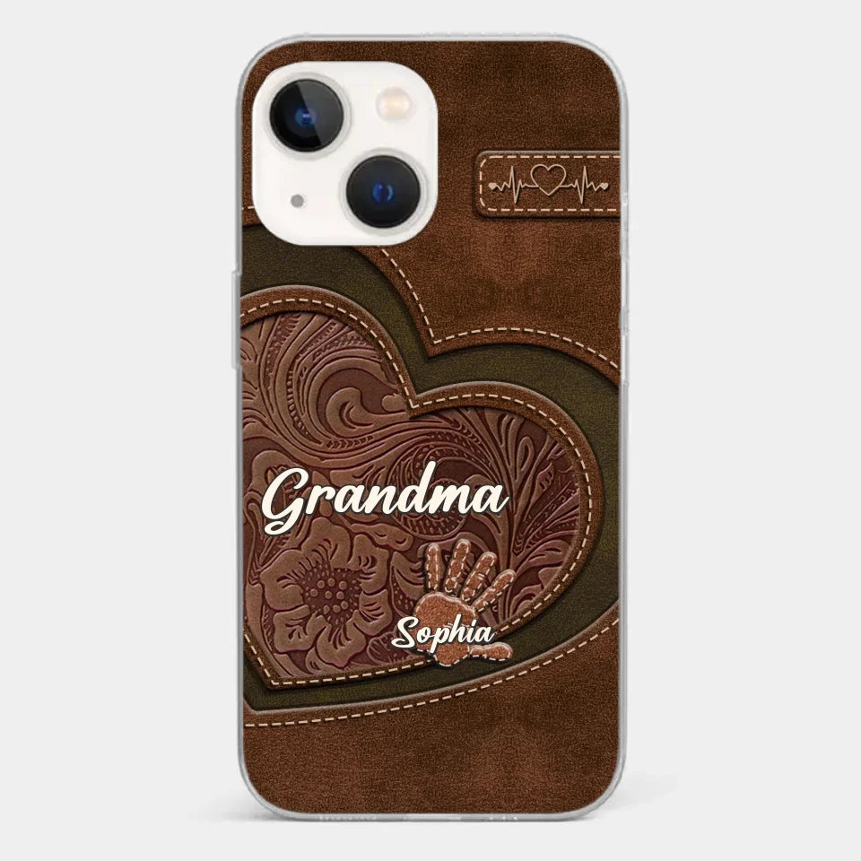 Grandma’s Hands, A Map Of Love And Wisdom - Family Personalized Custom Clear Phone Case - Gift For Mom, Grandma
