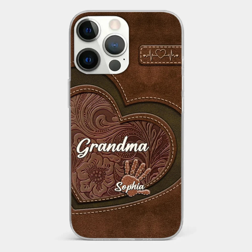 Grandma’s Hands, A Map Of Love And Wisdom - Family Personalized Custom Clear Phone Case - Gift For Mom, Grandma