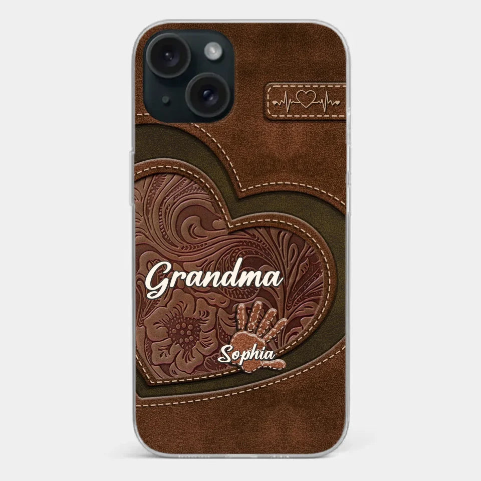 Grandma’s Hands, A Map Of Love And Wisdom - Family Personalized Custom Clear Phone Case - Gift For Mom, Grandma