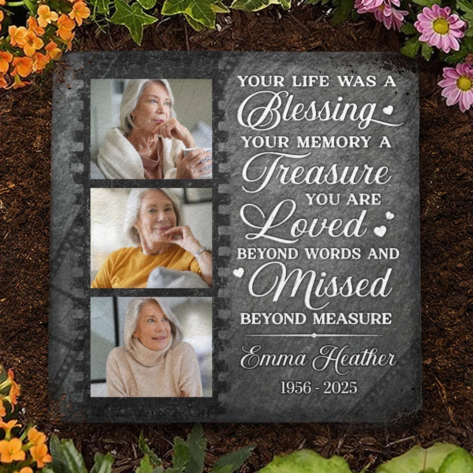 Custom Photo Remembering Our Love That Guides Us Forever - Memorial Personalized Custom Square Shaped Stone With Stand - Sympathy Gift For Family Members
