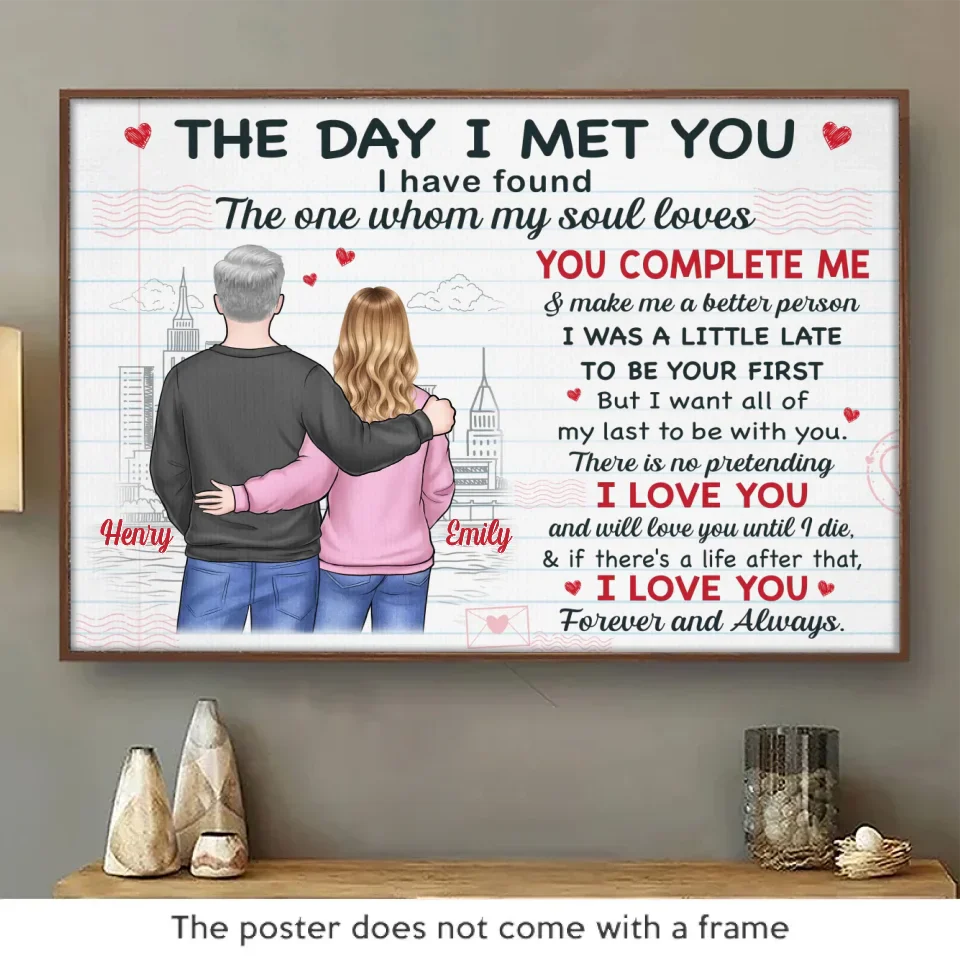 You Complete Me - Couple Personalized Custom Horizontal Poster - Gift For Husband Wife, Anniversary