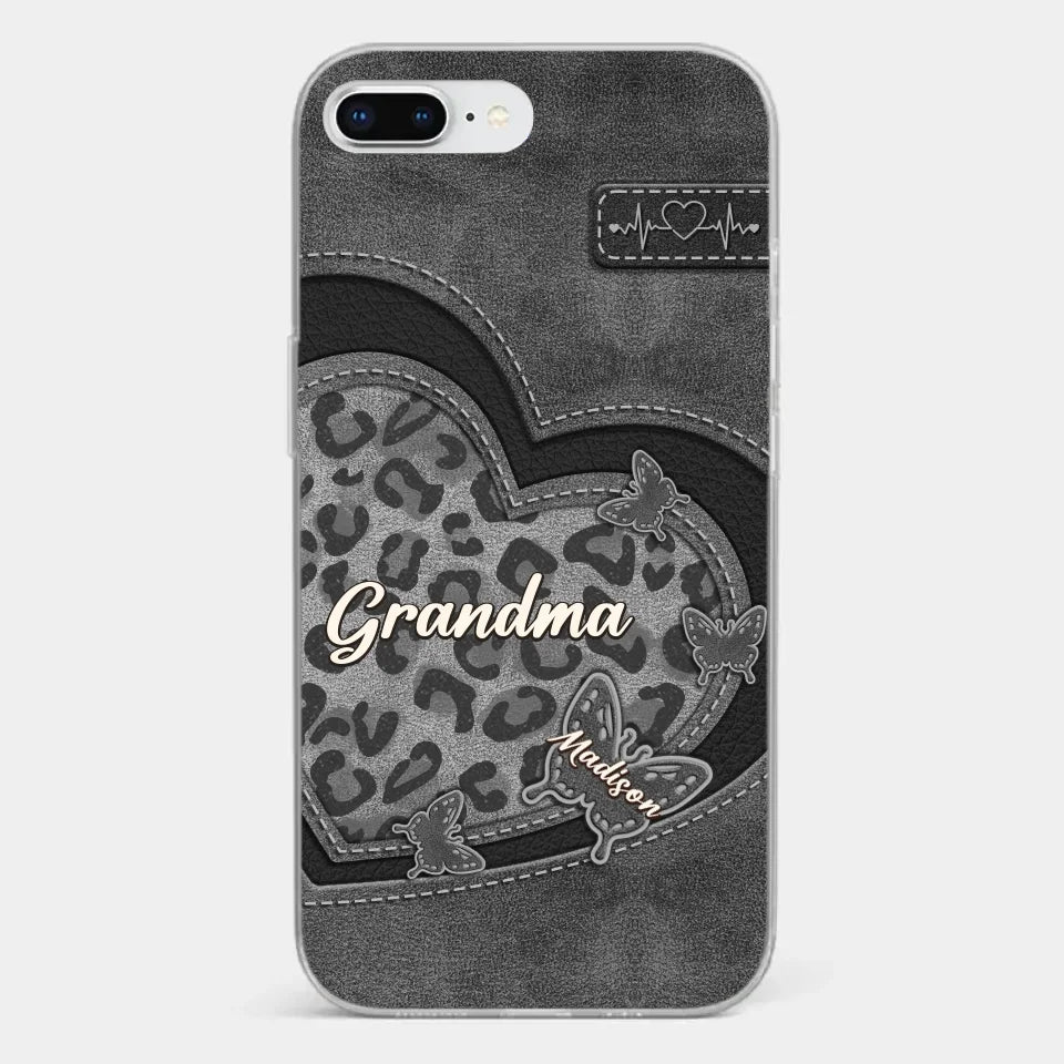 Grandma’s Love Is The Warmest Place To Be - Family Personalized Custom Clear Phone Case - Gift For Mom, Grandma