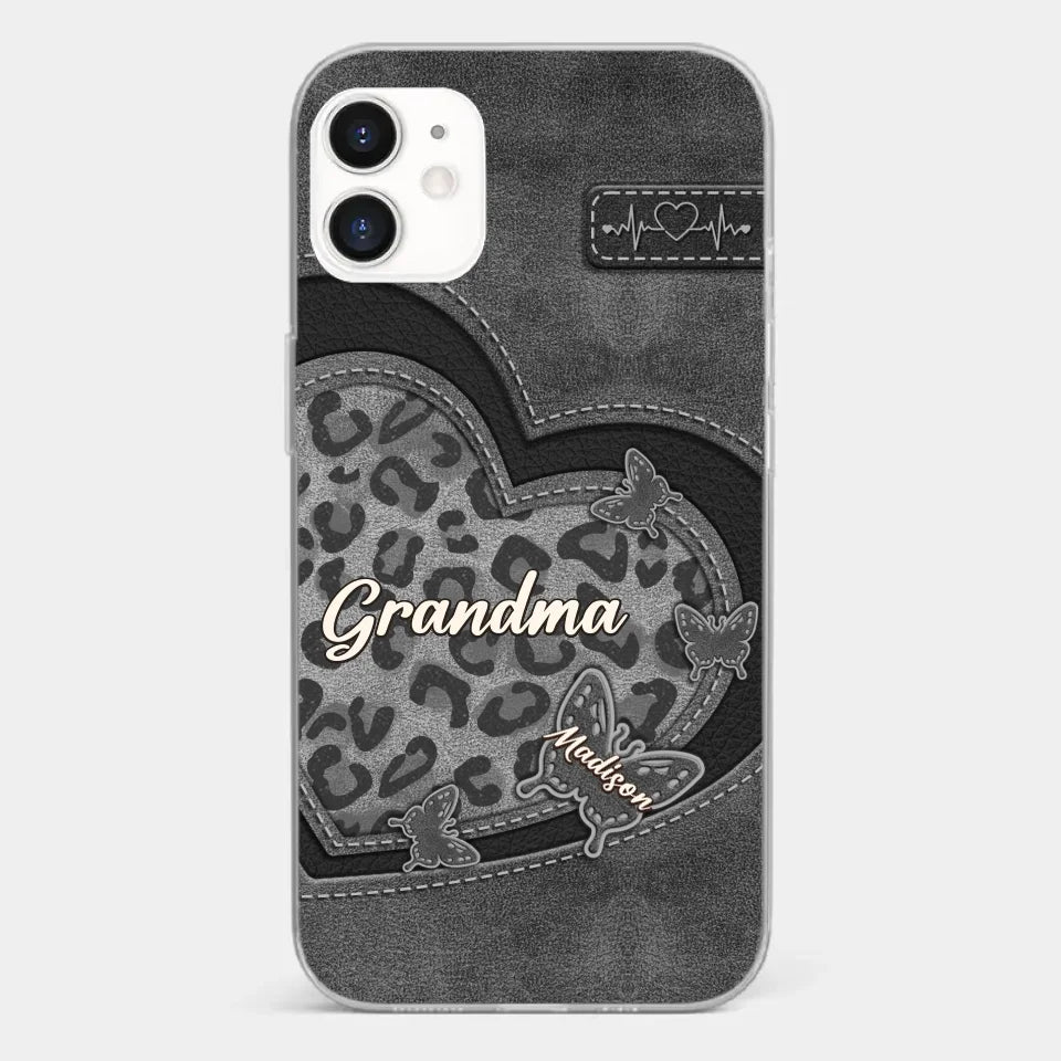 Grandma’s Love Is The Warmest Place To Be - Family Personalized Custom Clear Phone Case - Gift For Mom, Grandma