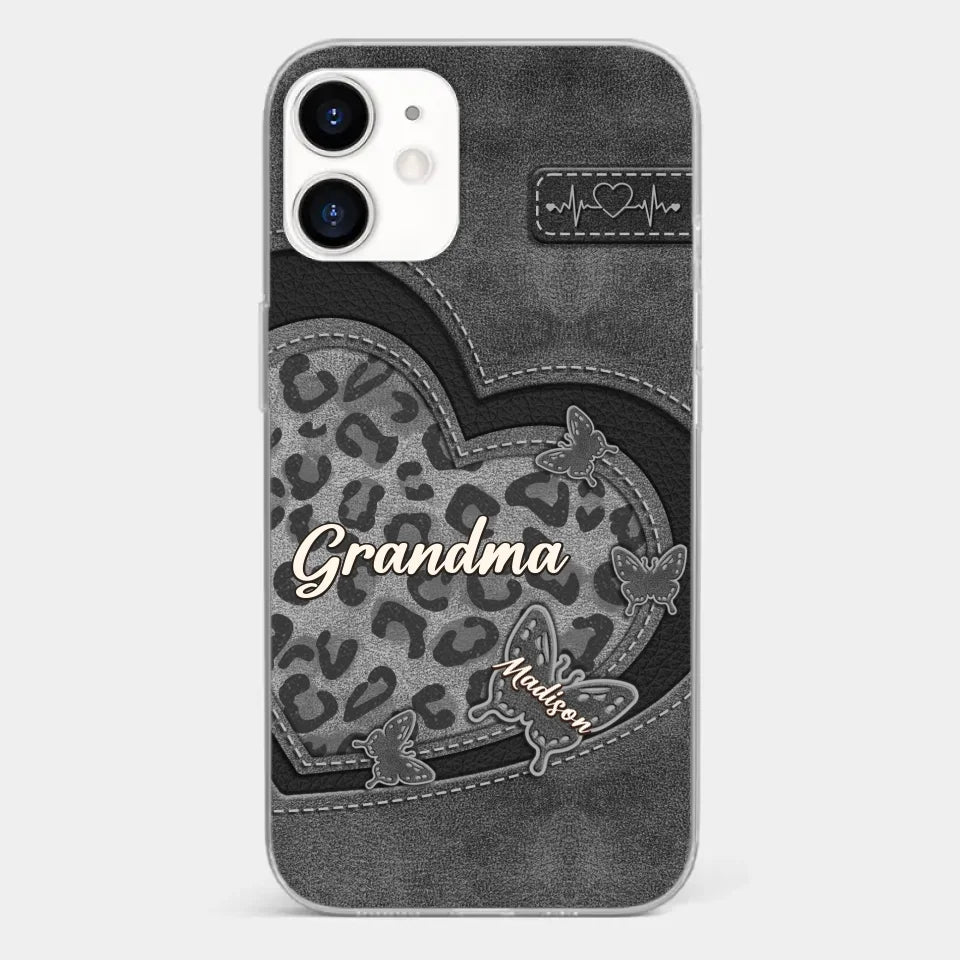 Grandma’s Love Is The Warmest Place To Be - Family Personalized Custom Clear Phone Case - Gift For Mom, Grandma