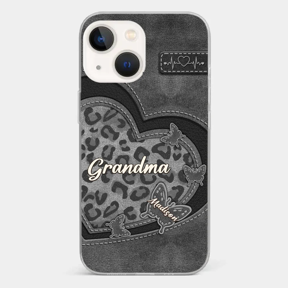 Grandma’s Love Is The Warmest Place To Be - Family Personalized Custom Clear Phone Case - Gift For Mom, Grandma
