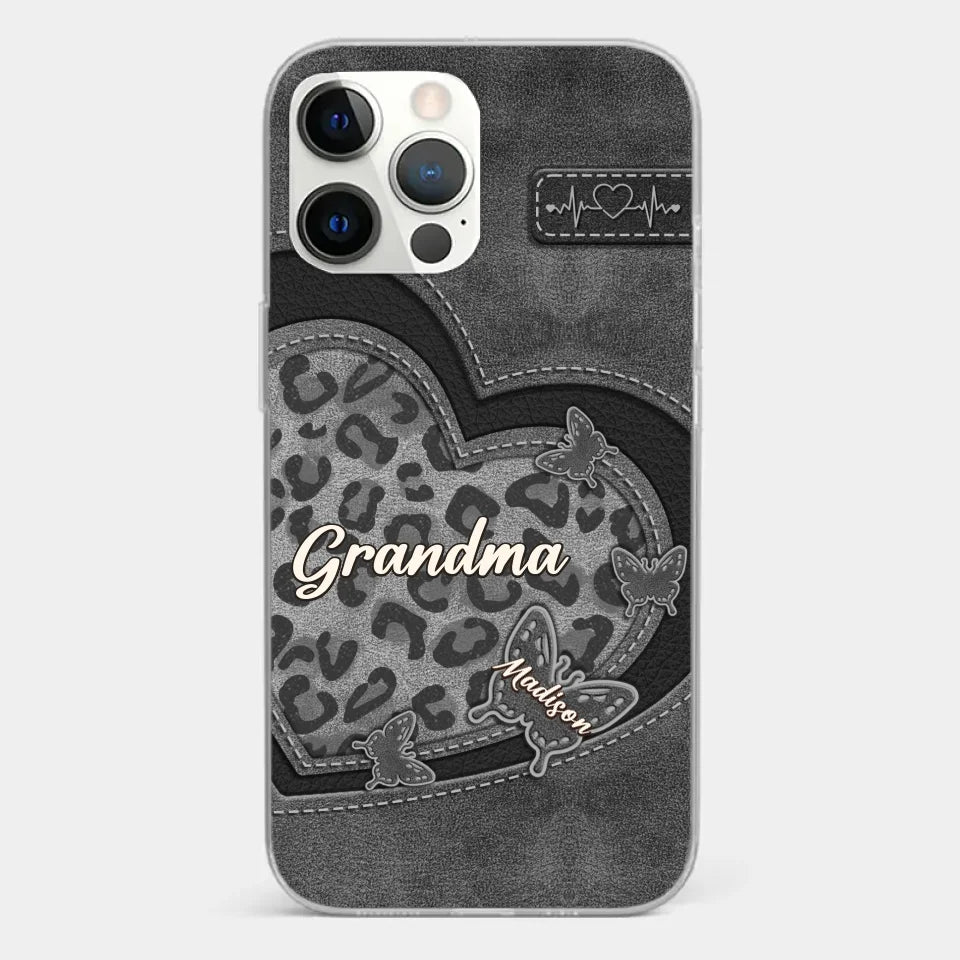 Grandma’s Love Is The Warmest Place To Be - Family Personalized Custom Clear Phone Case - Gift For Mom, Grandma