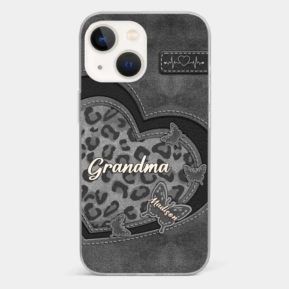 Grandma’s Love Is The Warmest Place To Be - Family Personalized Custom Clear Phone Case - Gift For Mom, Grandma