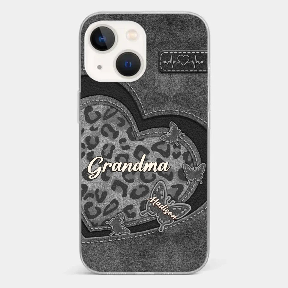 Grandma’s Love Is The Warmest Place To Be - Family Personalized Custom Clear Phone Case - Gift For Mom, Grandma