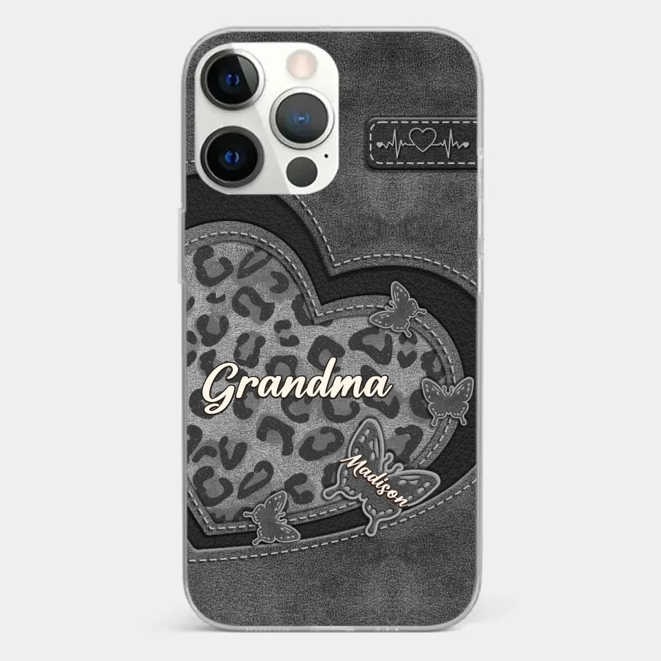 Grandma’s Love Is The Warmest Place To Be - Family Personalized Custom Clear Phone Case - Gift For Mom, Grandma