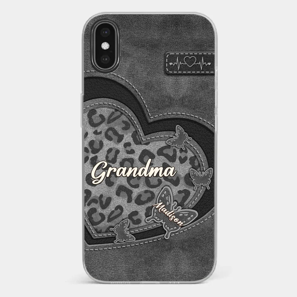 Grandma’s Love Is The Warmest Place To Be - Family Personalized Custom Clear Phone Case - Gift For Mom, Grandma