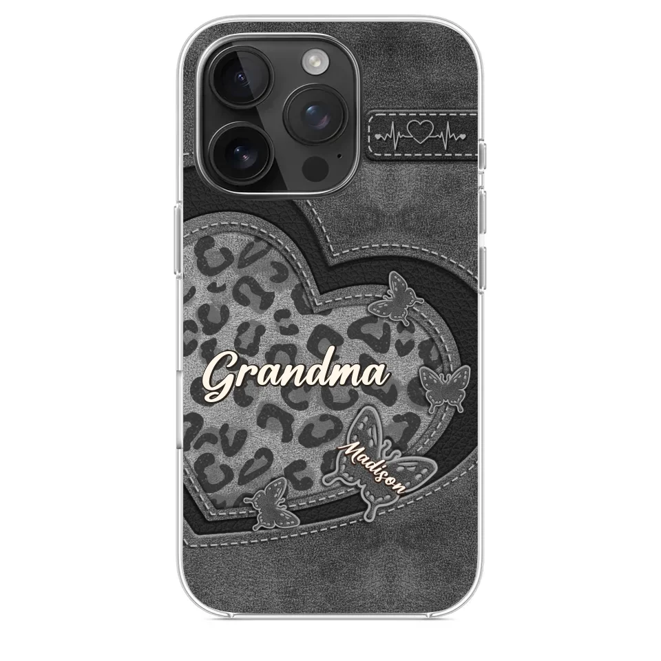 Grandma’s Love Is The Warmest Place To Be - Family Personalized Custom Clear Phone Case - Gift For Mom, Grandma