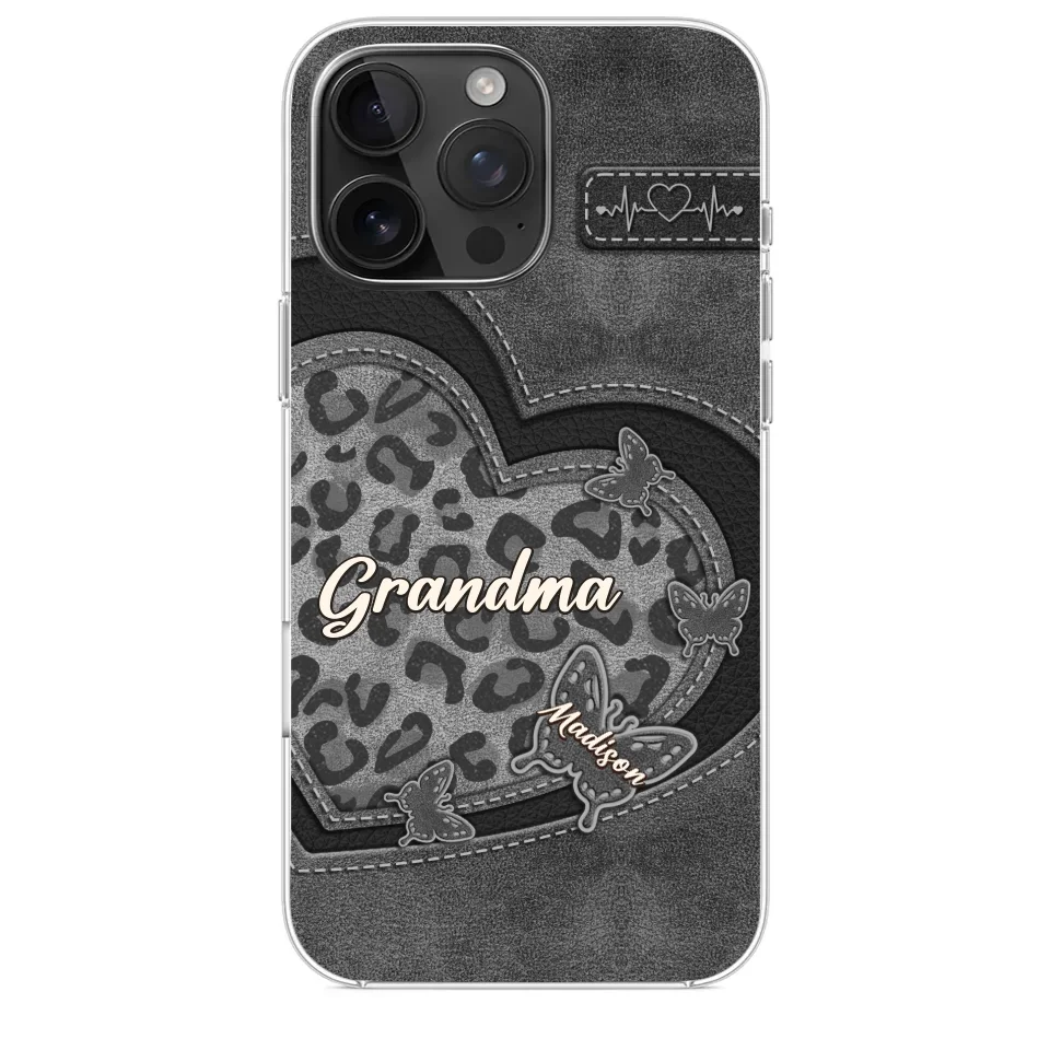 Grandma’s Love Is The Warmest Place To Be - Family Personalized Custom Clear Phone Case - Gift For Mom, Grandma