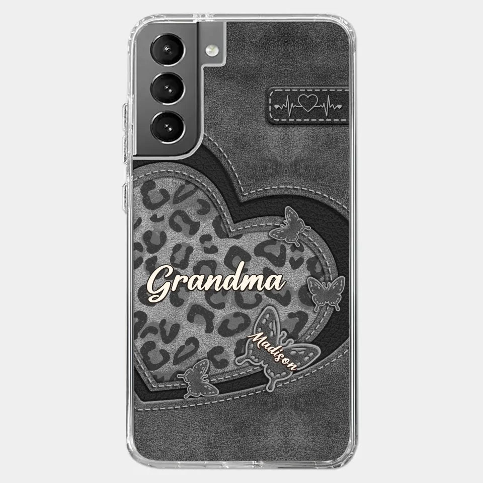 Grandma’s Love Is The Warmest Place To Be - Family Personalized Custom Clear Phone Case - Gift For Mom, Grandma