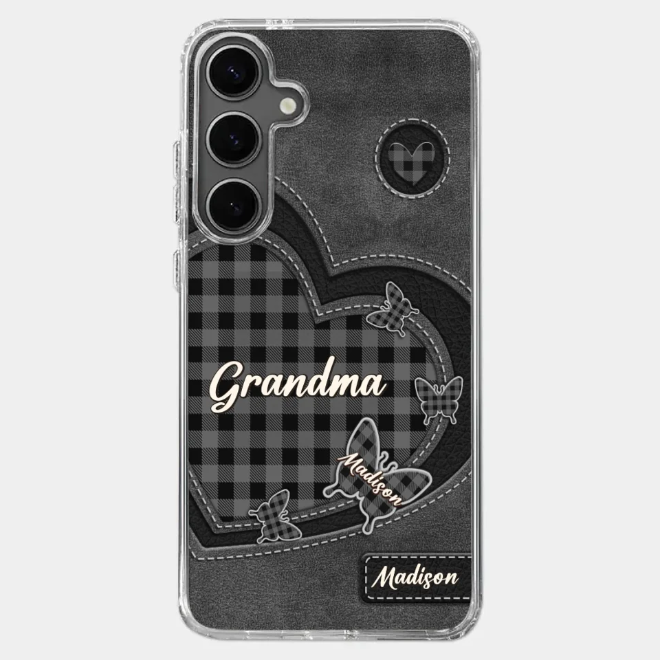 Grandma’s Love Is A Hug That Never Ends - Family Personalized Custom Clear Phone Case - Gift For Mom, Grandma