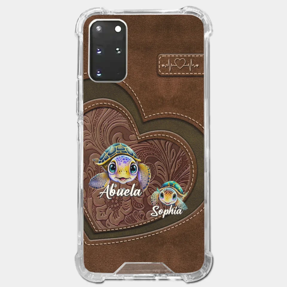 A Turtle Carries Its Home, Grandma Carries Generations Of Love - Family Personalized Custom Clear Phone Case - Gift For Mom, Grandma