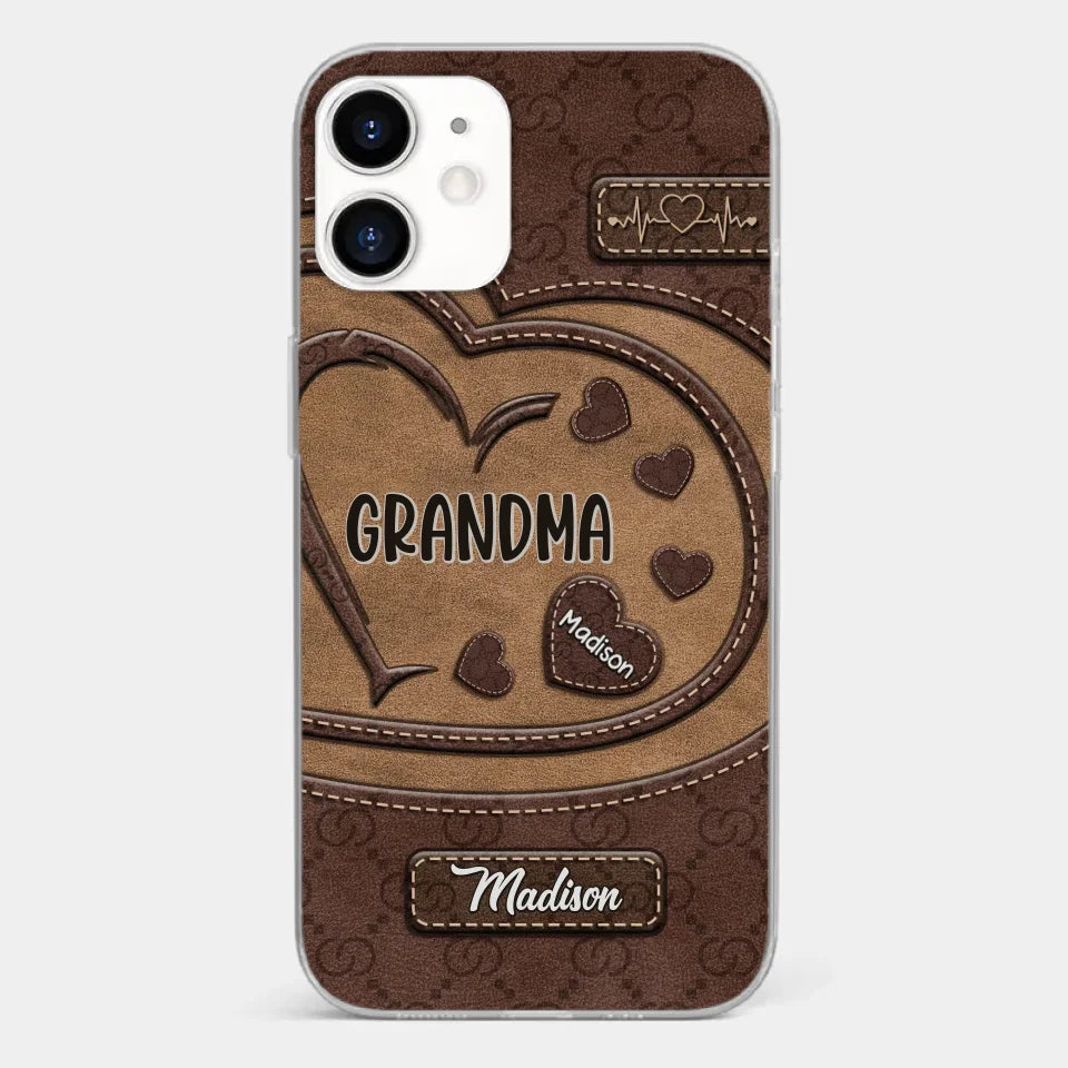 Rooted In Love, Growing Together - Family Personalized Custom Clear Phone Case - Gift For Mom, Grandma