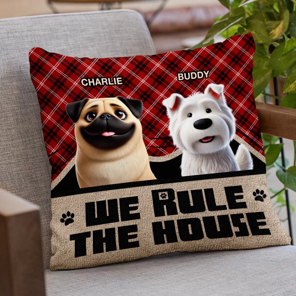 This Home Is Run By Paws And Wagging Tails - Dog Personalized Custom Pillow - Gift For Pet Owners, Pet Lovers