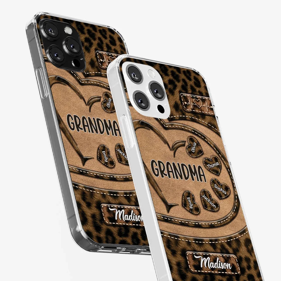 Grandma’s Love Makes Life Sweeter - Family Personalized Custom Clear Phone Case - Gift For Mom, Grandma