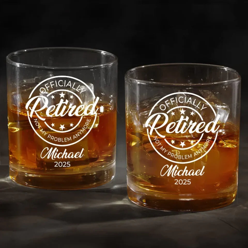 Not My Problem Anymore - Coworker Personalized Custom Whiskey Glass - Appreciation, Retirement Gift For Coworkers, Work Friends, Colleagues