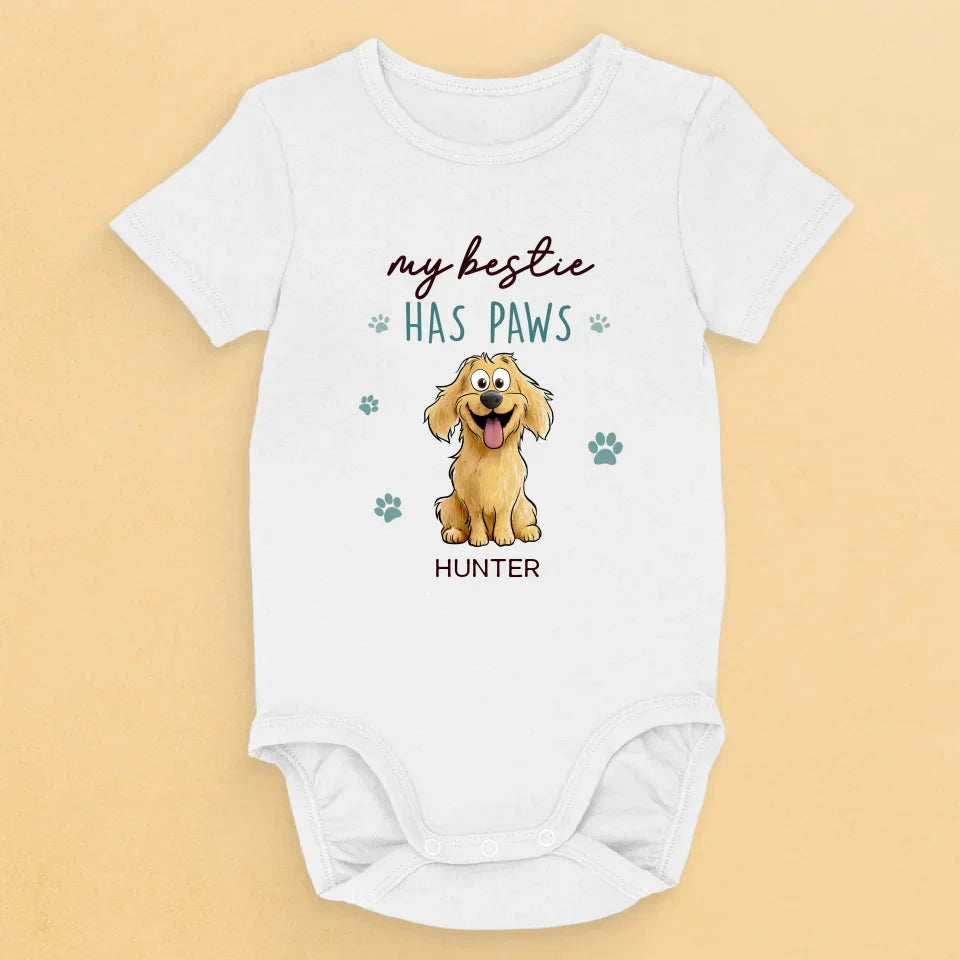 My Best Friend Comes With A Wagging Tail - Dog Personalized Custom Baby Onesie - Baby Shower Gift, Gift For Pet Owners, Pet Lovers