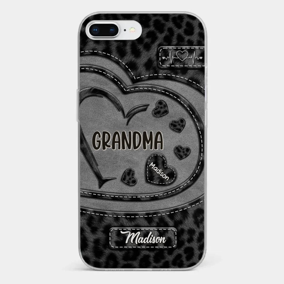 Grandma’s Love Makes Life Sweeter - Family Personalized Custom Clear Phone Case - Gift For Mom, Grandma