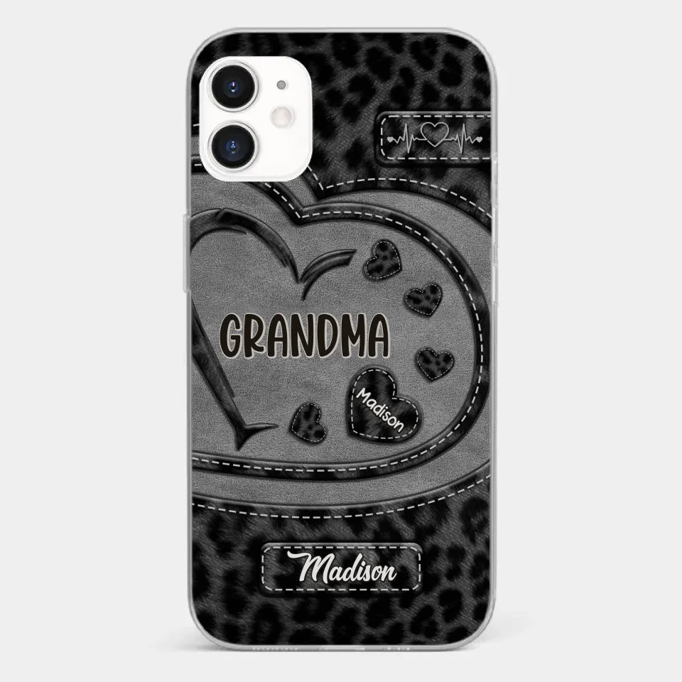 Grandma’s Love Makes Life Sweeter - Family Personalized Custom Clear Phone Case - Gift For Mom, Grandma