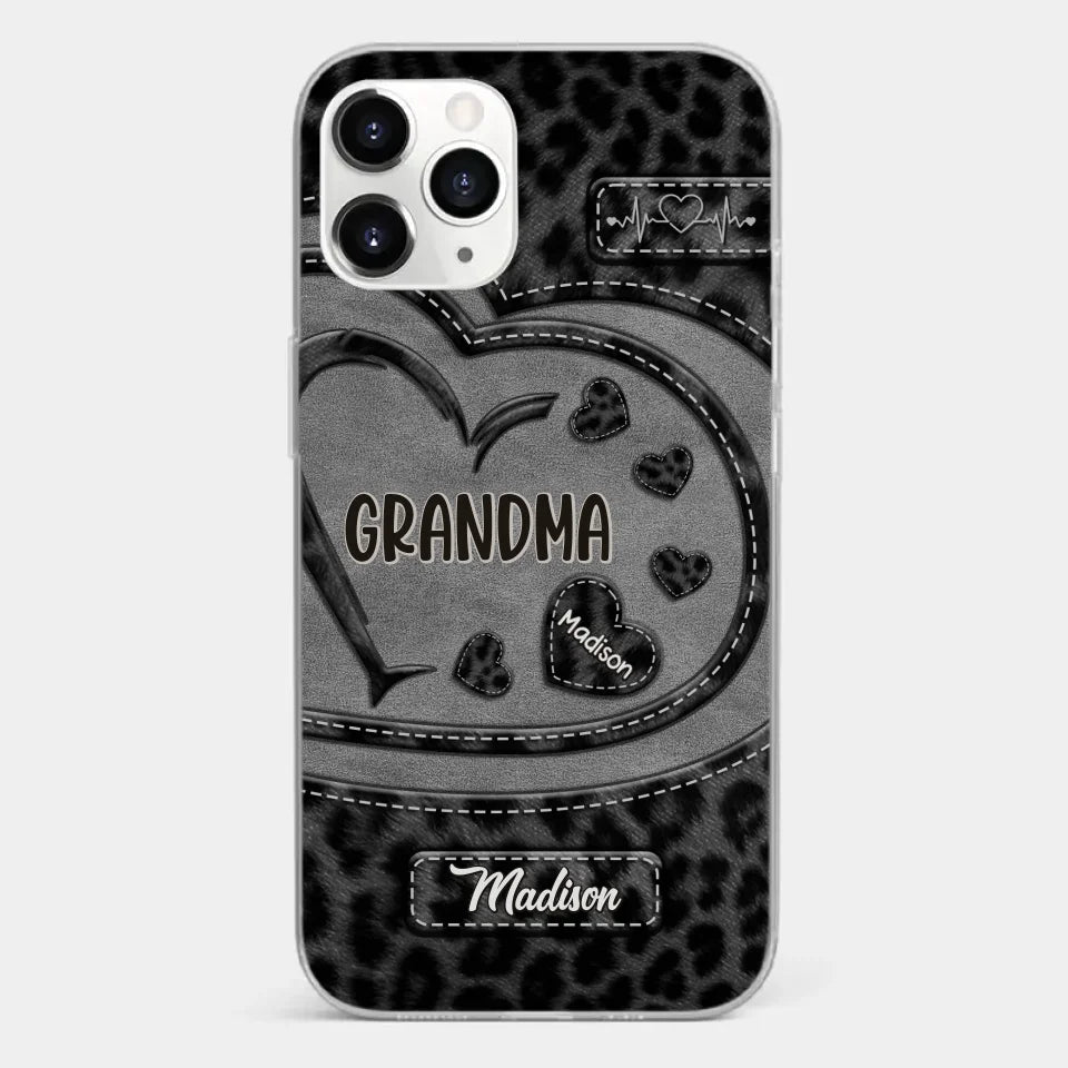 Grandma’s Love Makes Life Sweeter - Family Personalized Custom Clear Phone Case - Gift For Mom, Grandma