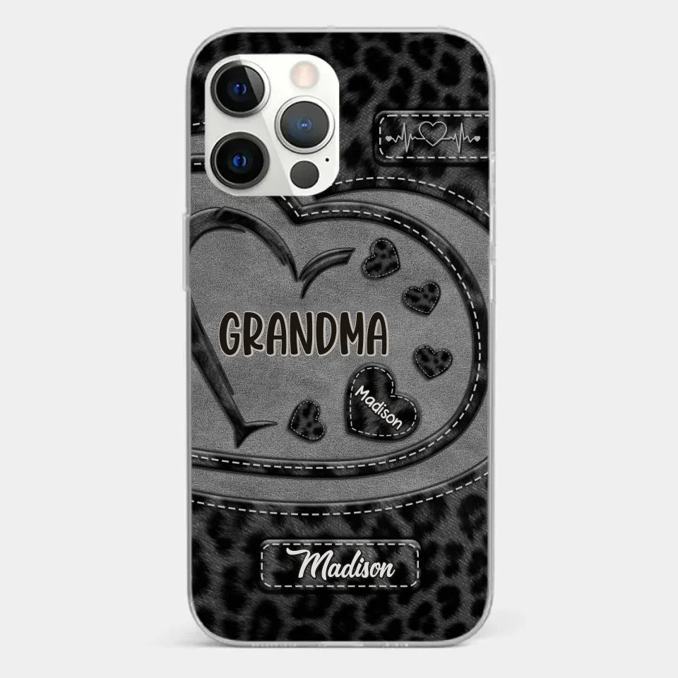 Grandma’s Love Makes Life Sweeter - Family Personalized Custom Clear Phone Case - Gift For Mom, Grandma