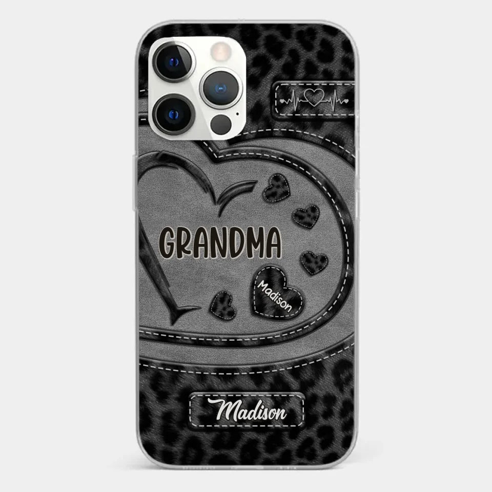 Grandma’s Love Makes Life Sweeter - Family Personalized Custom Clear Phone Case - Gift For Mom, Grandma